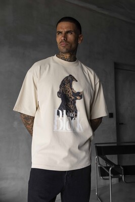 PANTER PRINTED WASHED T-SHIRT BEIGE 1849 - Thumbnail (2)