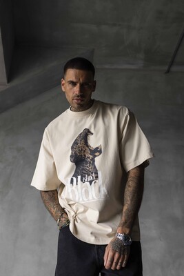 PANTER PRINTED WASHED T-SHIRT BEIGE 1849 - Thumbnail (3)