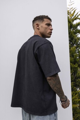 PANTER PRINTED WASHED T-SHIRT BLACK 1850 - Thumbnail (3)