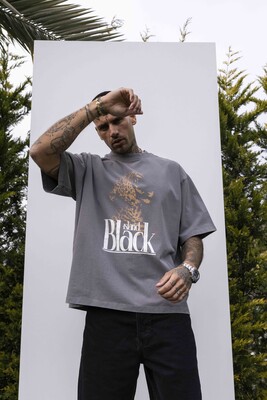PANTER PRINTED WASHED T-SHIRT GRAY 1850 - Thumbnail (2)