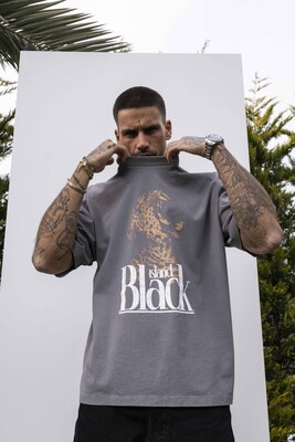 PANTER PRINTED WASHED T-SHIRT GRAY 1850 - Thumbnail (3)