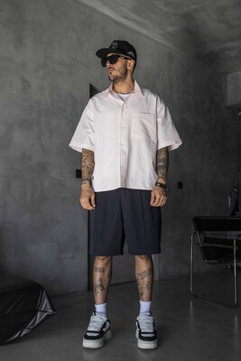 Black Island - Pink Striped Shirt 17235