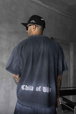 Printed Applique Black T-shirt 1896 - Thumbnail (3)