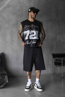 Printed Black Singlet 1883 - Thumbnail (2)