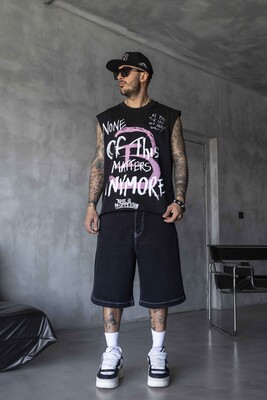 Black Island - Printed Black Singlet 1887