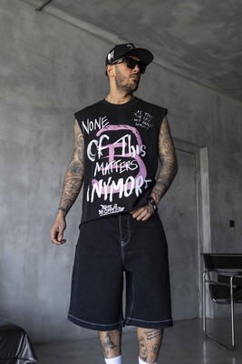 Black Island - Printed Black Singlet 1887 (1)