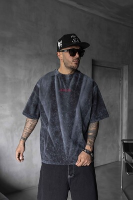 Printed Black T-shirt 1893 - Thumbnail (2)