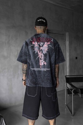 Printed Black T-shirt 1893 - Thumbnail (3)