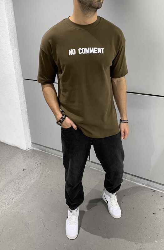 Black Island - No Comment Printed T-shirt Brown 1540