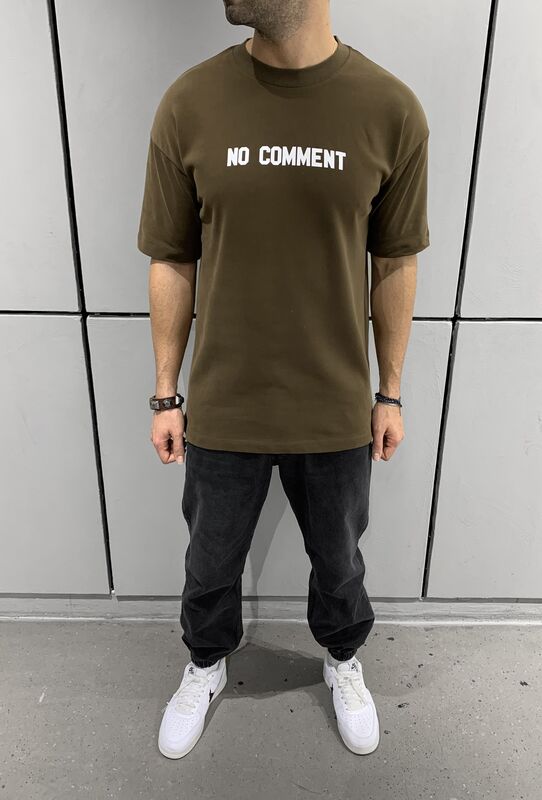 Black Island - No Comment Printed T-shirt Brown 1540 (1)