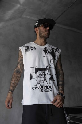 Black Island - Printed White Singlet 1885 (1)