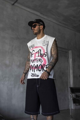 Black Island - Printed White Singlet 1887 (1)