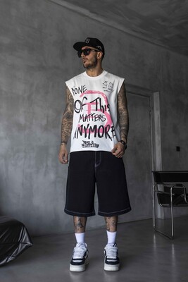 Black Island - Printed White Singlet 1887