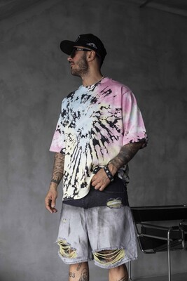 Black Island - Psychedelic Tie-Dye Oversized T-Shirt 1863 (1)