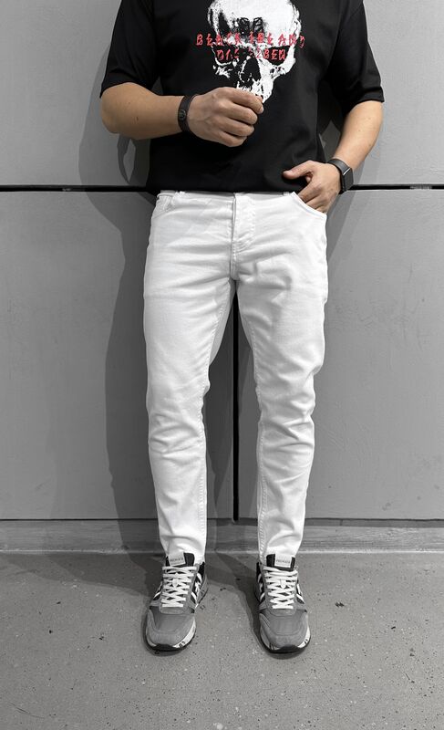 Black Island - Black Island Slim Fit White Jeans 16196 (1)