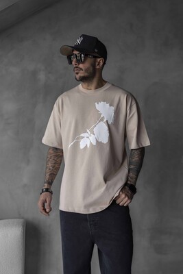 ROSE PRINTED T-SHIRT BEIGE 1768 - Thumbnail (3)