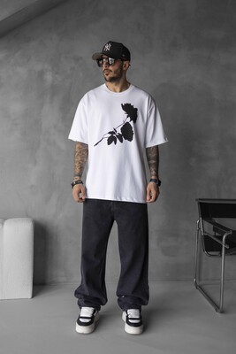 Black Island - ROSE PRINTED T-SHIRT WHITE 1768