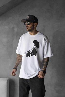 Black Island - ROSE PRINTED T-SHIRT WHITE 1768 (1)