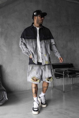 Black Island - Denim Shirts & Shorts Gray 17134-35 (1)