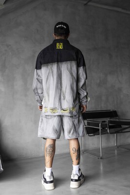 Denim Shirts & Shorts Gray 17134-35 - Thumbnail (3)