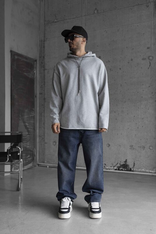 【COST PER KILO】ASYMMETRY ZIP HOODIE GREY 8f503564b4ba311907e3fbf26a7784