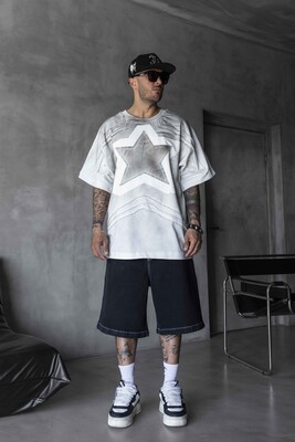 Black Island - Star Applique White T-shirt 1877