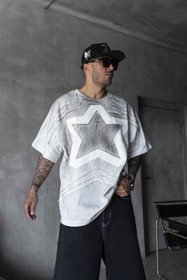 Black Island - Star Applique White T-shirt 1877 (1)