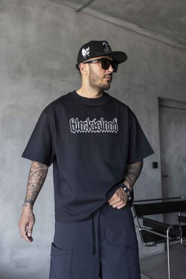 Black Island - Stone Printed T-Shirt Black 1899 (1)