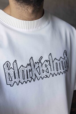 Stone Printed T-Shirt White1899 - Thumbnail (3)