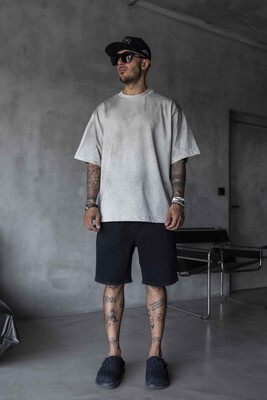 Black Island - Stone & Washed T-Shirt Gri 1911