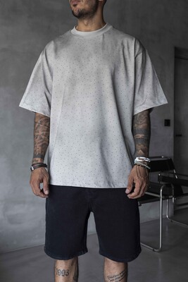 Stone & Washed T-Shirt Gri 1911 - Thumbnail (3)