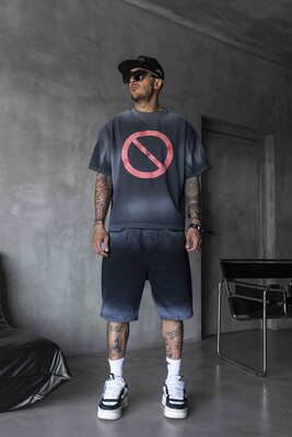 Black Island - Stop Printed Black T-shirt 1871
