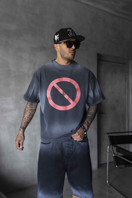 Black Island - Stop Printed Black T-shirt 1871 (1)