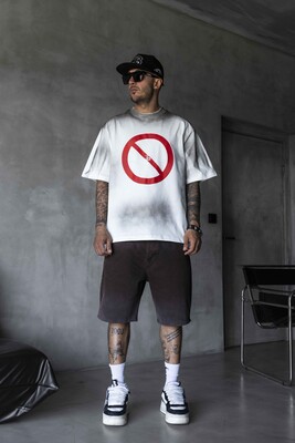 Black Island - Stop Printed White T-shirt 1871