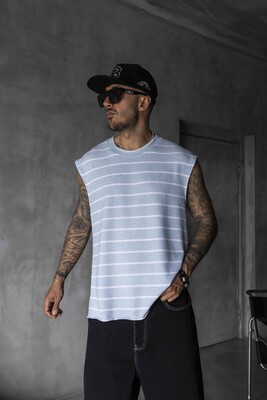 Black Island - Striped Babyblue Singlet 1897 (1)
