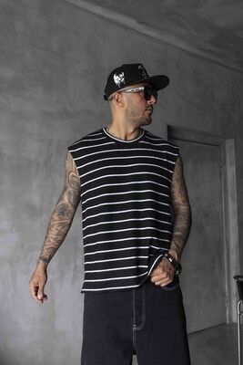Black Island - Striped Black Singlet 1897 (1)