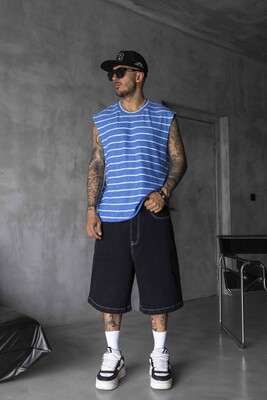Black Island - Striped Blue Singlet 1897