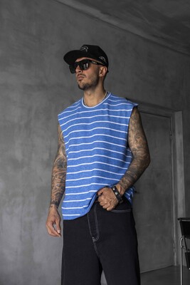 Striped Blue Singlet 1897 - Thumbnail (2)