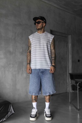 Black Island - Striped Gray Singlet 1897
