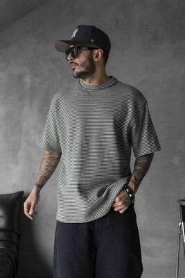 Black Island - STRIPED T-SHIRT GREEN 1721 (1)