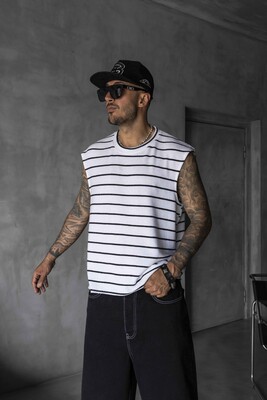 Black Island - Striped White Singlet 1897 (1)