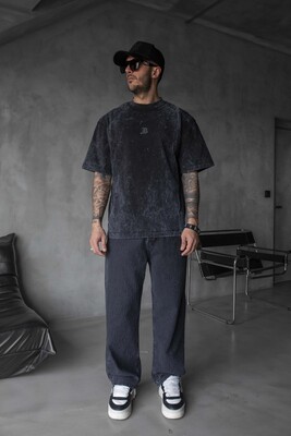 Black Island - Studded Edge T-Shirt - Washed Black 1838
