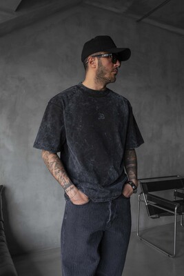 Black Island - Studded Edge T-Shirt - Washed Black 1838 (1)