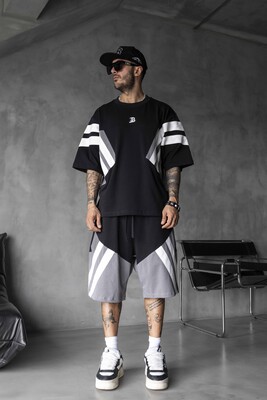 Black Island - Summer Shorts & Tee Set Black 1866-67