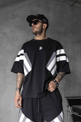 Summer Shorts & Tee Set Black 1866-67 - Thumbnail (3)