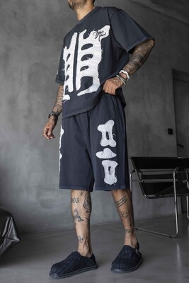 Summer Shorts & Tee Set Black 1906-1907 - Thumbnail (2)