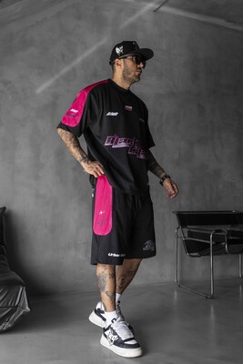 Black Island - Summer Shorts & Tee Set Black Pink 1873-74 (1)