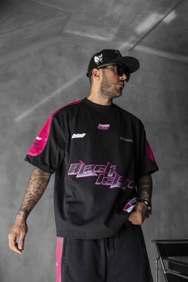 Summer Shorts & Tee Set Black Pink 1873-74 - Thumbnail (2)