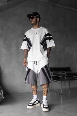Black Island - Summer Shorts & Tee Set White1866-67 (1)