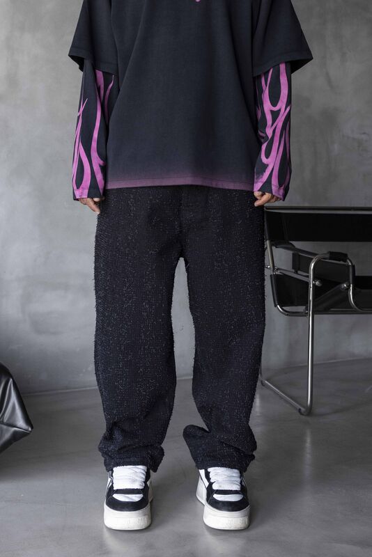 MENES Black Matt Baggy Jeans tig着用 MENES Black Matt Baggy Jeans tig着用